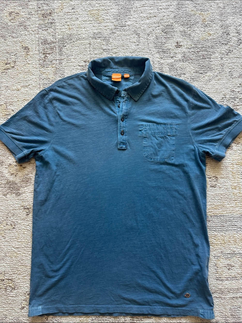 Boss Hugo Boss Men's Blue Short-Sleeve Polo Shirt